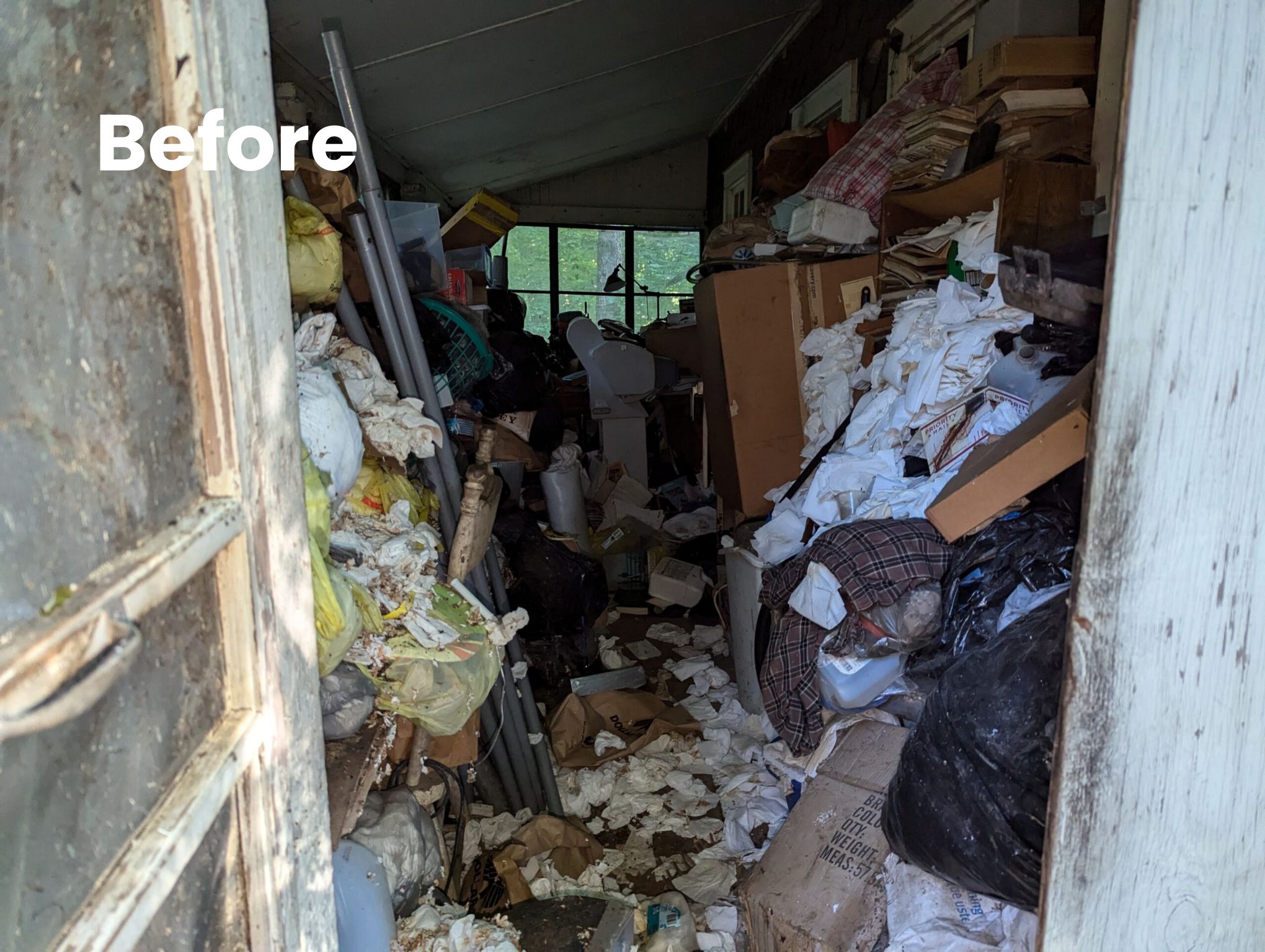 Porch cleanout before removal