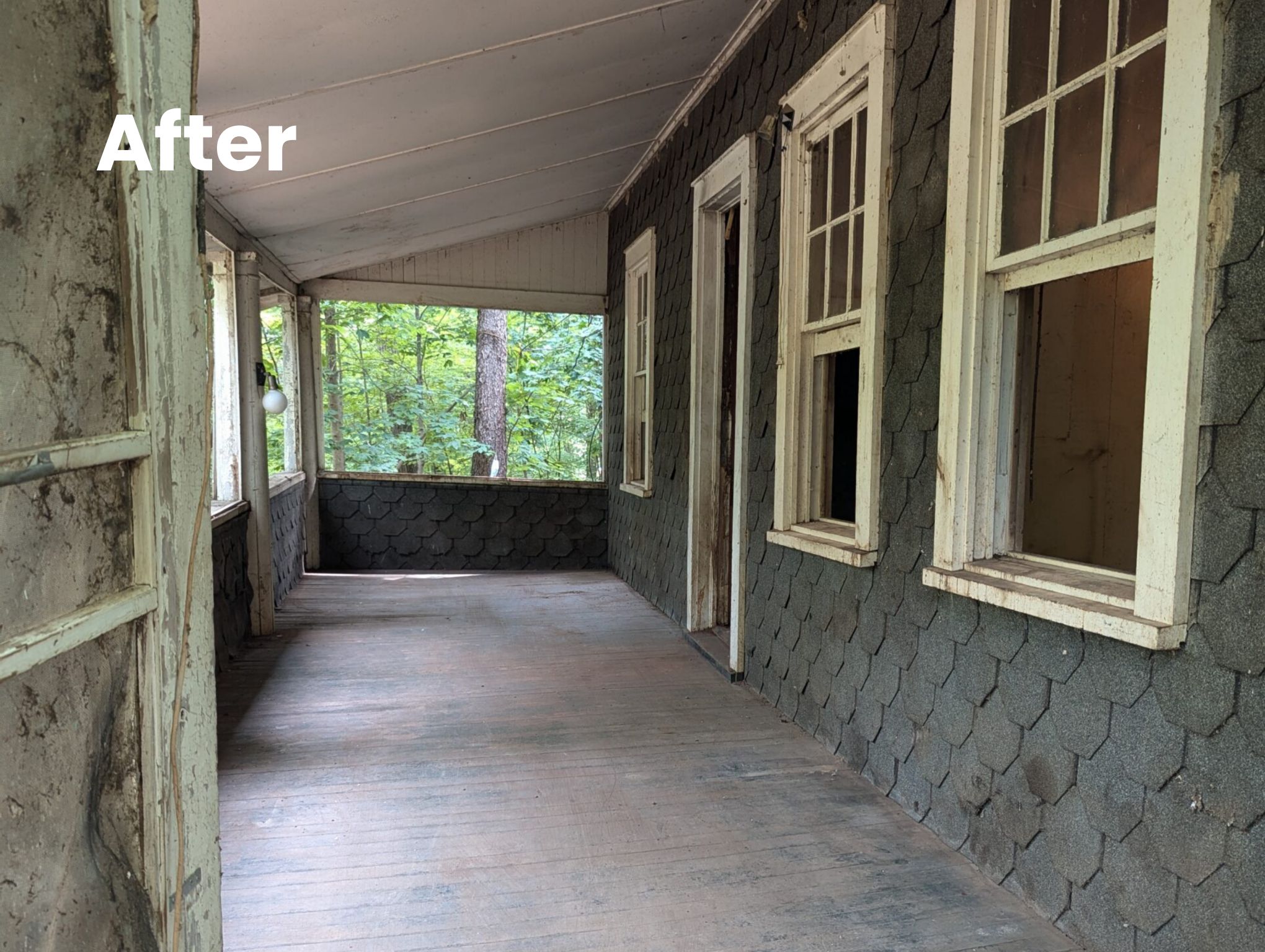 Porch cleanout after removal