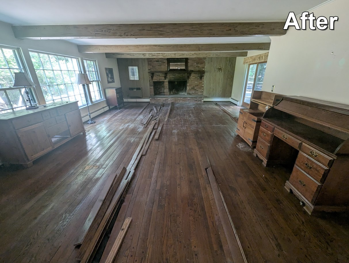 Living room after house cleanout